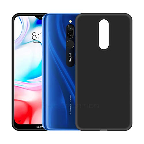 Image of Case Creation Luxurious OG Series for Xiaomi Redmi8 Case Cover,Anti-Dirty Slim Case Frosted Matte Cute Candy TPU Raised Bezel (Splash of Color) Back Cover for Redmi 8 -Black