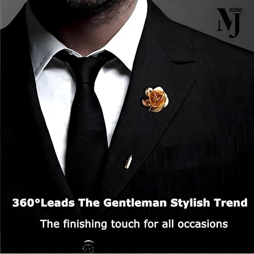 Image of Suit Pins for Men, Brooch for Men, Lapel Pins for Men Women, Mens Lapel Pins for Suits, Mens Brooch for Suits Hats Scarf Jacket, Fitted Hat Pins for Women Men, Men's Silver Gold Lapel Pin for Wedding