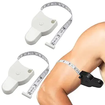 Automatic Telescopic Tape Measure, Portable Body Measure Tape 60inch Self Tightening Body Measuring Ruler Accurate Sewing Tape Measure for Body Waist Hip Bust Arms (2 Pack White)