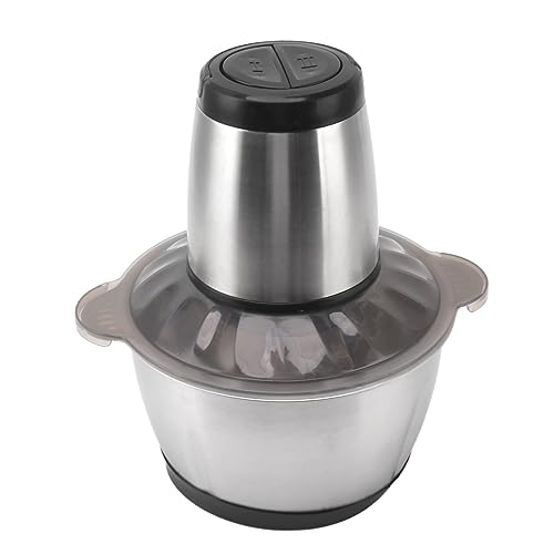 Haofy Mini Picadora Eléctrica de Alimentos de Acero Inoxidable, Picadora de Carne Eléctrica Multifuncional de Alta Velocidad de 2L