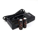 Demonfire 18500 1300mAh 3.7V High Drain LiMn IMR Rechargeable Battery with Button Top (2 Pieces) &...