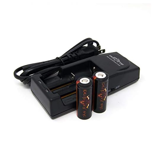 Demonfire 18500 1300mAh 3.7V High Drain LiMn IMR Rechargeable Battery with Button Top (2 Pieces) & Demonfire D1 Charger