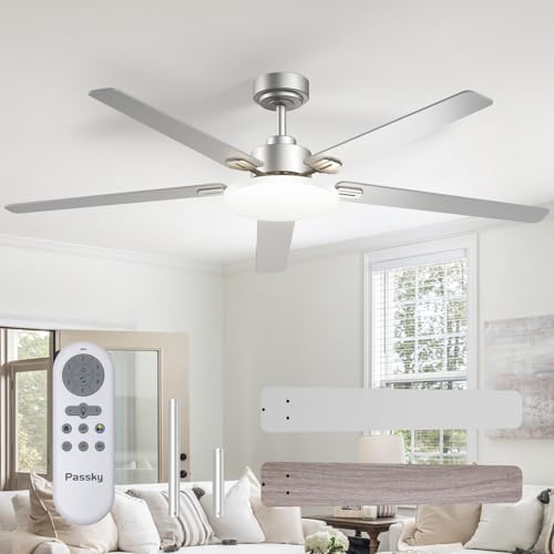 Passky Ceiling Fans with Lights, 60 inch Sleek Ceiling Fan