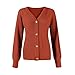 Button Up Knit Sweaters for Women Lightweight Open Front Cable Knitted Sweater Cardigan Outerwear Fall Outfits (Orange,XX-Large)