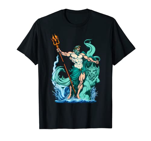 Poseidon - Mitología griega antigua Merman God of Sea Ocean Camiseta