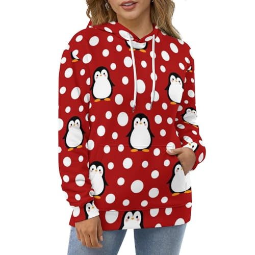 Sweats à capuche manche longue pull imprimé pingouin UMENG - 5