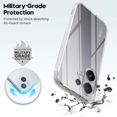 Image of DIZORO Compatible with Vivo V60 5G / Vivo V60e 5G / Vivo T4 Pro 5G Back Cover Case Clear,[ Anti Yellow ][Military Grade Protection] Hard PC Back Cover Transparent