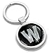 Biomar Labs® Schlüsselanhänger Buchstabe Metall Keyring Buchstaben Initialen Alphabet Autoschlüssel Geschenk Metall-Schlüsselanhänger Schlüsselbund Edelstahl Silber W, KK 23