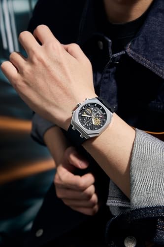 Image of Daniel Hechter Paris Orsay Collection Multifunctional Watch for Men with Octagone Dial and Silicon Strap-DHM1007