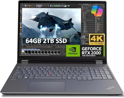 Lenovo ThinkPad P16 Gen 2 16' 4K UHD (3840 x 2400) Mobile Workstation (Intel 20-Core i7-14700HX, 64GB DDR5, 2TB SSD, NVIDIA RTX 2000 Ada) Laptop for Engineer, Architect, Designer, Win 11 Pro