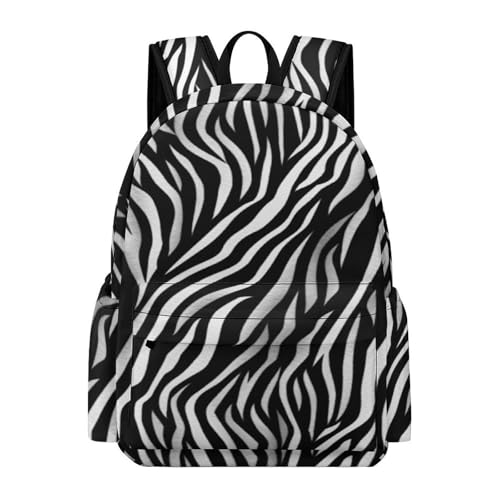 Zebra Print Printed Backpack Water-Resistant Pack Stylish Bag Lightweight Travel Backpack