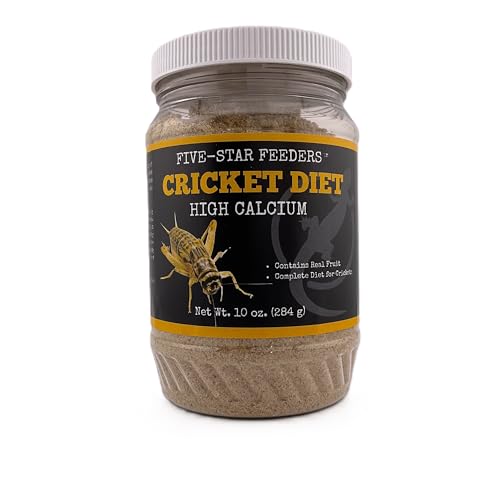 Five-Star Feeders Cricket Diet Calcium-Rich Daily Balanced Diet for All Crickets and Feeder Insects 10 oz Plastic Jar