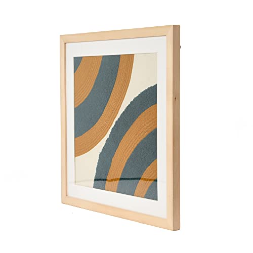 Creative Co-Op 18" Square Abstract Embroidery In Wood Frame Wall Art, Multi #TOP2