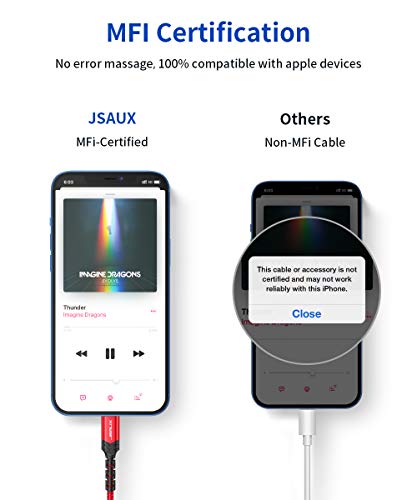 Lightning auf Klinke Jsaux iPhone AUX Kabel 1,8M für Auto und Audio
