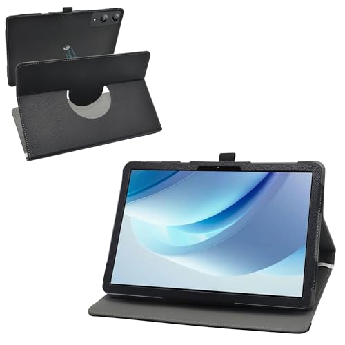 MAMA MOUTH hülle für DOOGEE U13,360°drehbare PU-Lederhülle für DOOGEE U13/DOOGEE Tab E3 Pro/Blackview Mega 8/SVITOO P1300/SVITOO P300 13-Zoll-Tablet,Schwarz