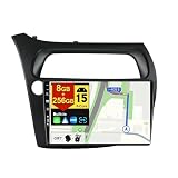 BXLIYER   [8G+256G,8 Core]   Android 15 IPS Autoradio pour Honda Civic (2006 2012)   sans Fil Carplay + Android Auto   LED Caméra + MIC   2 Din 9 Pouce   Dab Volant 360 Camera Fast Boot WiFi DSP