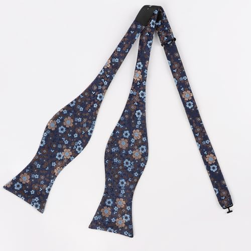 Image of Alizeal Mens 2pcs Floral Self-tied Bow Tie Pocket Square Set | Premium Classic Pocket Square Perfect for Wedding Proms Business