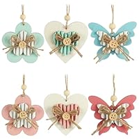Decoratief Vogels Hout Om Op Te Hangen Vogel Met Bloem Mobiel H30cm 3st