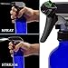Cornucopia Brands 8-Ounce Cobalt Blue Glass Boston Round Spray Bottles (2 Pack) 3-Setting Heavy Duty Sprayers, Empty Refillable Bottle
