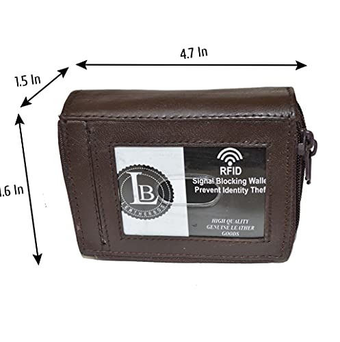 Leatherboss Leather RFID Identity Safe Double Zippered Accordion Wallet4