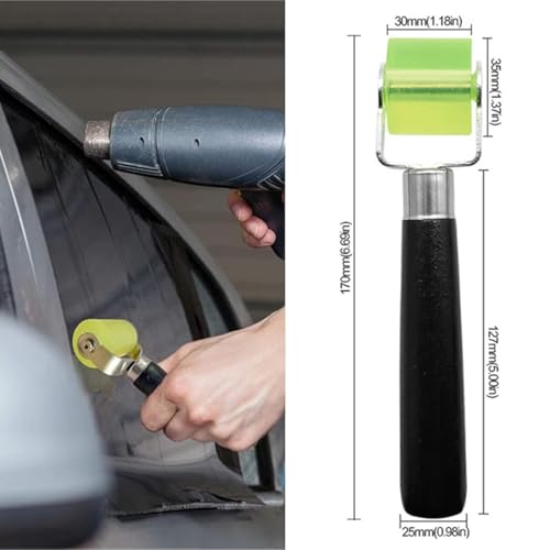 RUAVOEY Andrückwalze 1 Stück Andrückwalze Hand Rollen Silikon Gummirollen Andrückrolle Auto Schallschutz Andruckrolle Werkzeug Andrück Rolle für Kantenumleimer und Zum Verschweißen 175 * 30mm