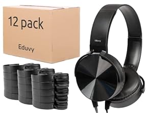 Eduvy Core Klassenzimmer Kopfhörer Schwarz 12er Pack
