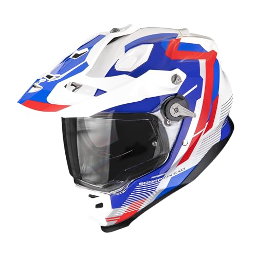 Casco Scorpion ADF-9000 Air Patrol Blanco-Azul-Rojo XXL para moto trail