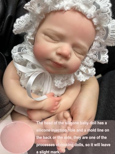 Muñeca bebé de silicona realista 33cm boca abre miniatura 5
