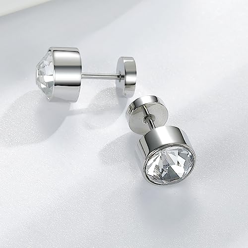 Surgical Stainless Steel Stud Earrings for Women Men Black Gold Plated Fluorescent Flat Back Hypoallergenic Earrings Suitable for Sensitive Ears4