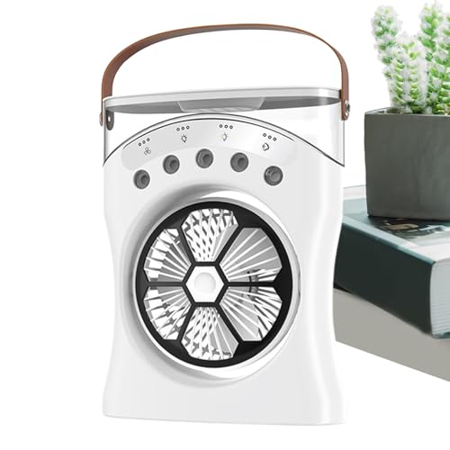 Ventilador de escritorio - Ventilador de mesa - Ventilador de mesa de rociado de agua recargable | Ventilador con niebla de agua | Herramienta de refrigeración silenciosa giratoria de 180 grados para