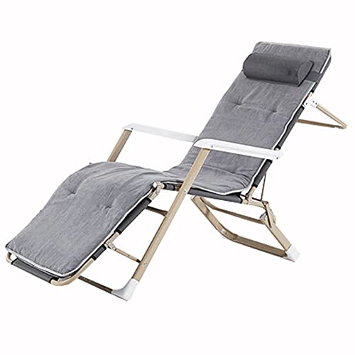 Chaise de patio inclinable en acier gris pour salon de jardin et piscine