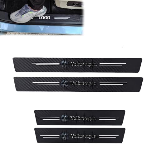 Image of WISKA Car Door Strip Carbon Fiber Wrap Sill Anti Scratch Tape for Car Accessories Compatible for Virtus, Taigun, Tiguan, Tayron, Golf, Polo, Vento, Ameo, Jetta
