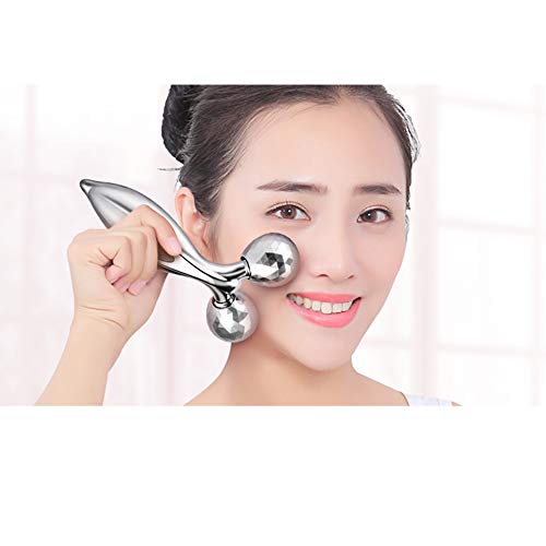 CINY-3D-Roller-Face-Massager-Beauty-Face-Lift-Tool-Body-Sculpting-Firmer-Shaper-Muscle-Relaxation-Skin-Tighten-Lift-360-Degrees-Rotation-Massage-Roller-for-Face-Arms-Legs-Buttocks-and-Back-Silver