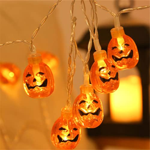 Guirlande lumineuse Halloween extérieure solaire avec lanterne citrouille 50LED