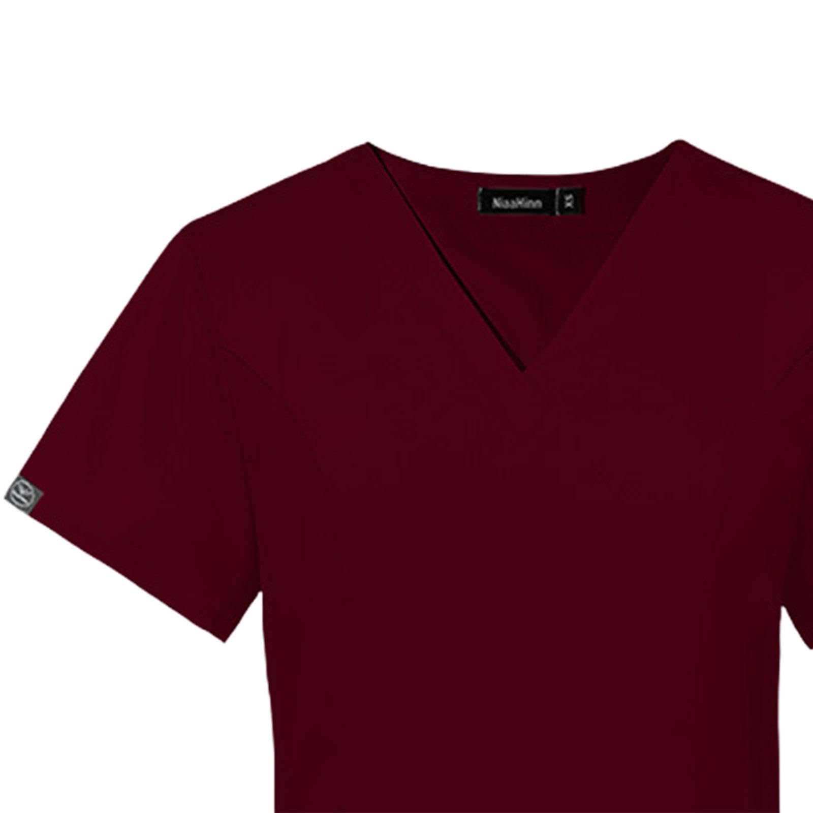TISHITA Nurse Uniform Frauen Scrub Set Pflegeanzug Arbeitskleidung V Ausschnitt Pullover Jogginghose Massieren Arbeitsuniform Polyester Praktisch mit Taschen