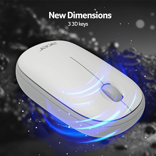Image of Acer Bubble Wireless Mouse AMR100 | 2.4GHz Silent Click | 1600 DPI | Ergonomic | AA Battery | Win8 /10 /11 | Compact Lightweight Design | Color: White /Grey