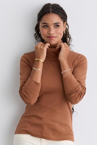 Image of Fair Indigo Women's Organic All-Cotton Luxe Turtleneck