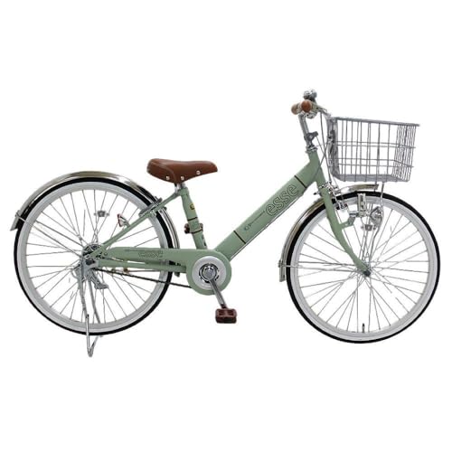 完成品でお届け!子供用自転車 esse 24インチ 子供 自転車 [マカロンオリーブ] 小学生 倒れにくい両立スタンド シンプル 低床フレーム 安全基準BAA適合車 エッセ 大阪府 堺市 完全組立 整備済でお届け