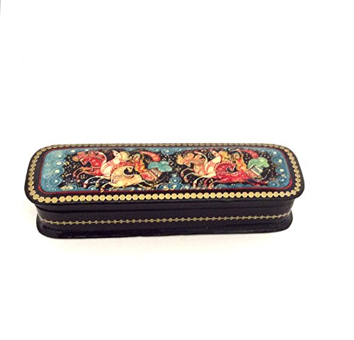 Buyrussiangifts Russian Lacquer Box Palekh Hand Painted Russian Troyka Signed By The Artist #TOP2