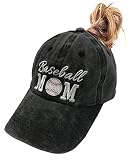MANMESH HATT Baseball Mom Ponytail Baseball Cap Messy Bun Vintage Washed Distressed Twill Plain Hat