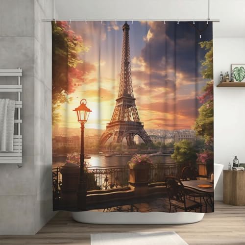 Rideau de douche lavable anti-éclaboussures en tissu moderne de maison