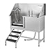 GarveeLife 62 in Pet Dog Washing Station with Ramp, Professional Stainless Steel Dog Grooming Tub with Soap Box, Faucet, Dog Bathtub for Large, Medium, Small Pets, Washing Sink for Home