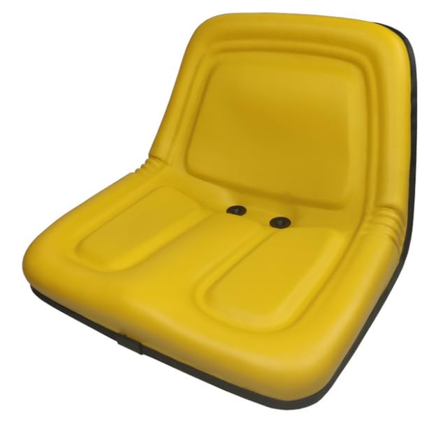 Lawn Mower Seat Replacement; Compatible with John Deere Tractors: 212 214 216 300 312 314 317 316 318 322 330 332 400 420 430; Yellow; SU-109000YE-J2