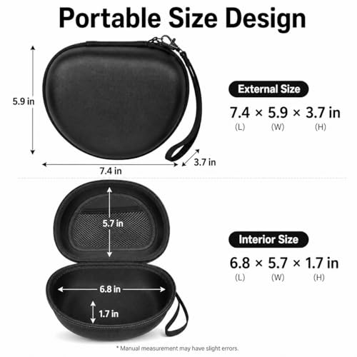 Image of Headphone Case for Skullcandy Crusher /Hesh /Evo, for JLab JBuds Lux ANC | for TOZO HT3 /HT2 Wireless Over-Ear Bluetooth Earphones, Travel Carrying, Daily Commute /Gym /Outdoor Use, Hard Box Only