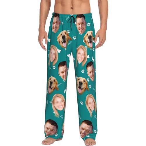 Custom Pajama Pants with Pockets for Women Men Personalized Plaid Pajama Pants with Face Photo Multi Size2