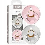 BIBS Schnuller Colour 2er Pack, Naturkautschuk, dänische Schnuller mit Kirschform. (Haze/Blossom, Größe 1 (0-6 Monate))