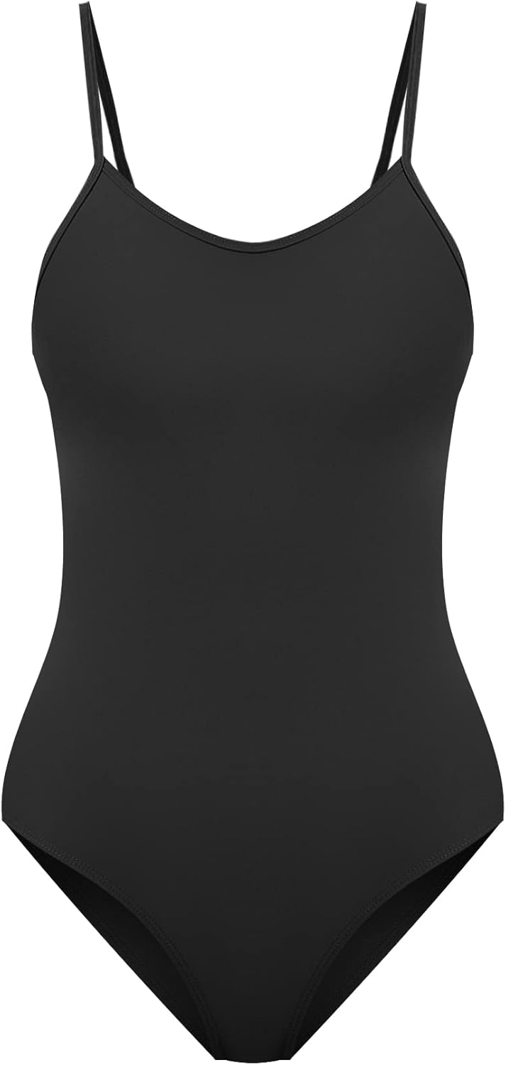speerise Retro Criss Cross Back OnePiece Swimsuit, Adjustable Strap Swimwear XX-Large Black Upgrade