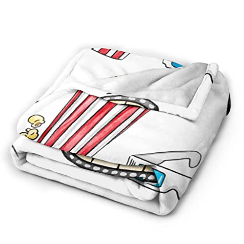3D Popcorn Film Throw Blanket For Kids Baby Soft Fleece Blanket For Adults Men,Throw (50"" X 60""),Twin (60"" X 80"") #TOP1