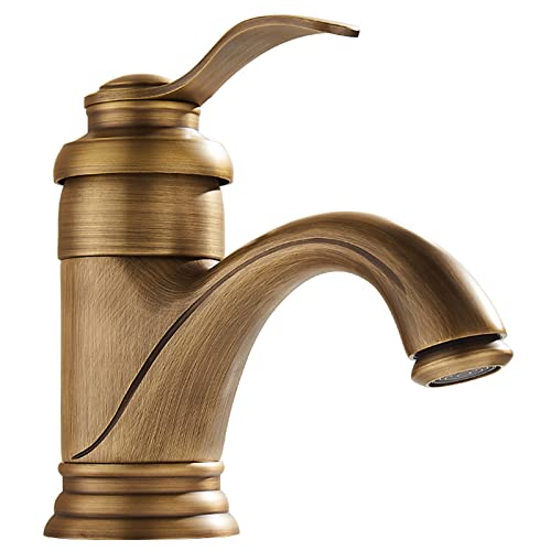 Grifo compatible con fregadero de baño y cocina antigua de color marrón