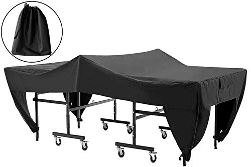 Ping Pong Table Cover by HyperEdge Waterproof Outdoor Table Tennis Covers Foldable for Folding Pingpong Storage Weatherproof Indoor Pool Table Accessories Paddle Storage Organizer